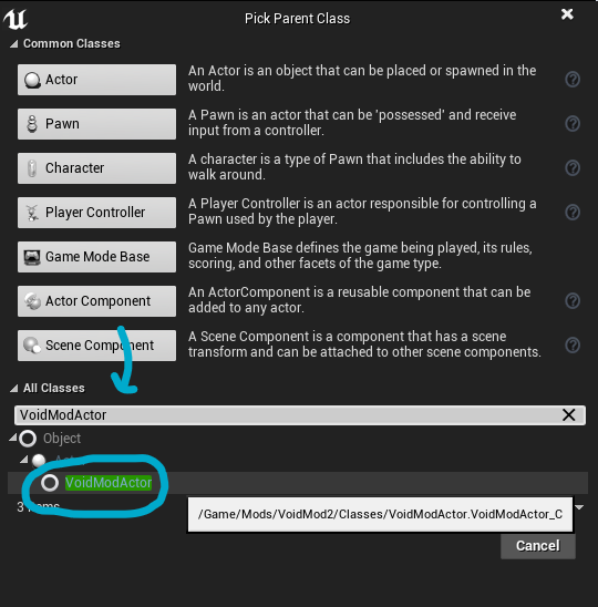 Choose VoidModActor