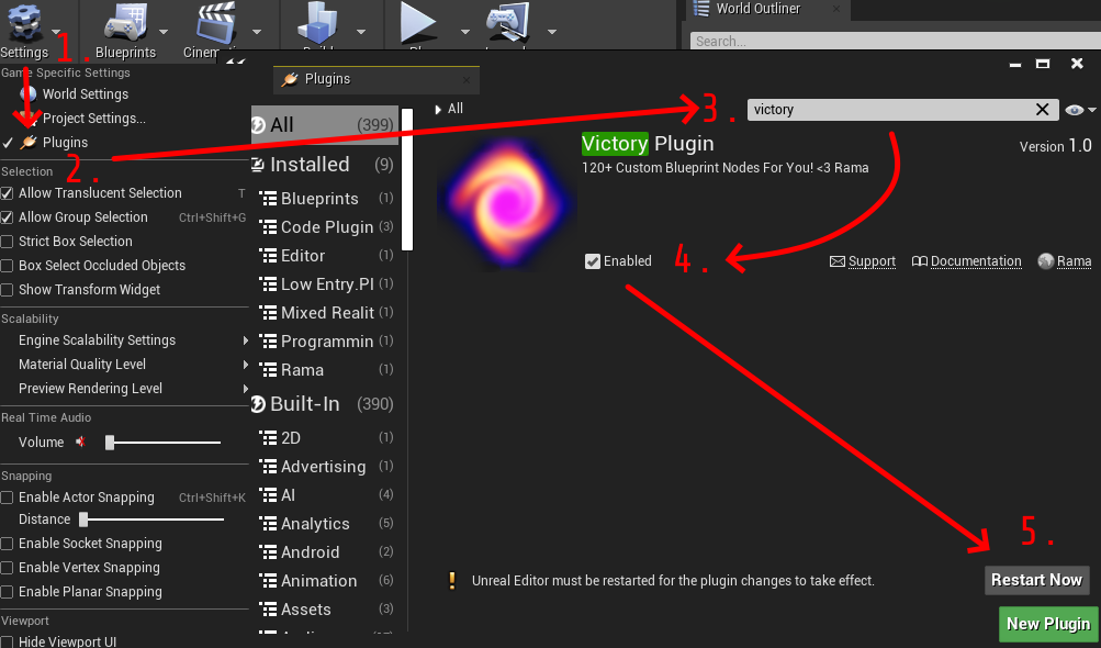 Enabling Victory Plugin